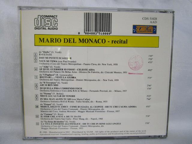 CD MARIO DEL MONACO }IEfEiR recital CDS51028 1990 CO ̎ʐ^2