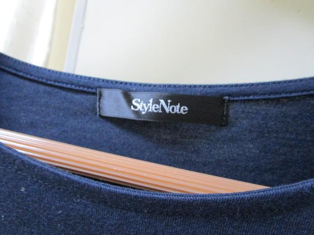 StyleNote フレンチスリーブ カットソー 3Lサイズ 裾切替 ネイビー 古着 の写真2
