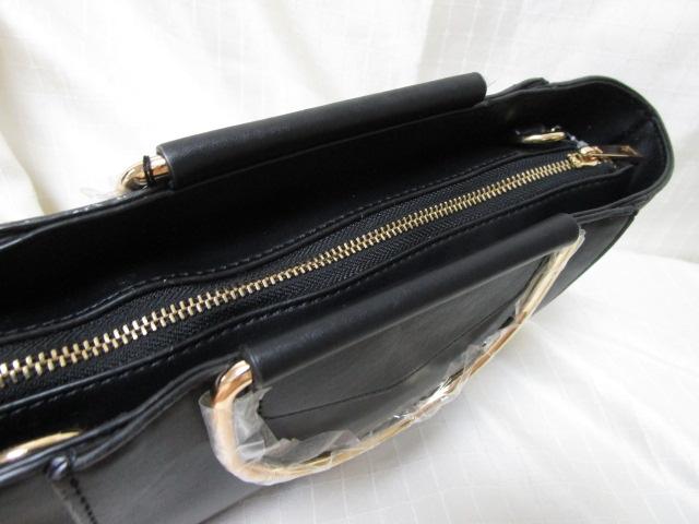未使用タグ付き OFUON オフオン 2WAY ショルダー/ハンドバッグ 黒 合皮 の写真9