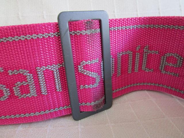 Samsonite サムソナイト スーツケースベルト ピンク 中古 幅59mm の写真5