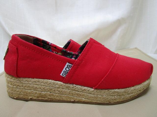 Skechers スケッチャーズ 34096 BOBS 赤 エスパドリーユ風スリッポン 22cm 中古 の写真2