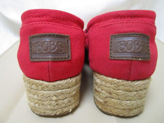 Skechers スケッチャーズ 34096 BOBS 赤 エスパドリーユ風スリッポン 22cm 中古 の写真3