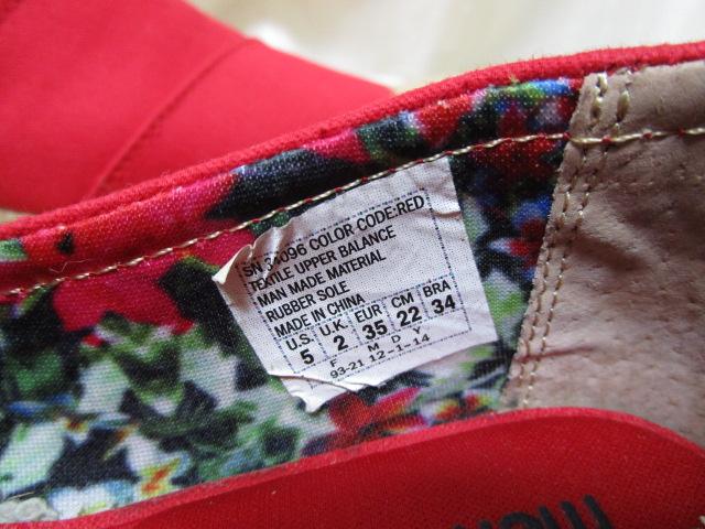 Skechers スケッチャーズ 34096 BOBS 赤 エスパドリーユ風スリッポン 22cm 中古 の写真6