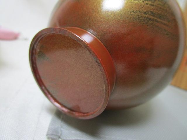 峰雲作 青銅花瓶 15.5cm 共桐箱 昭和63年の記念品 の写真4