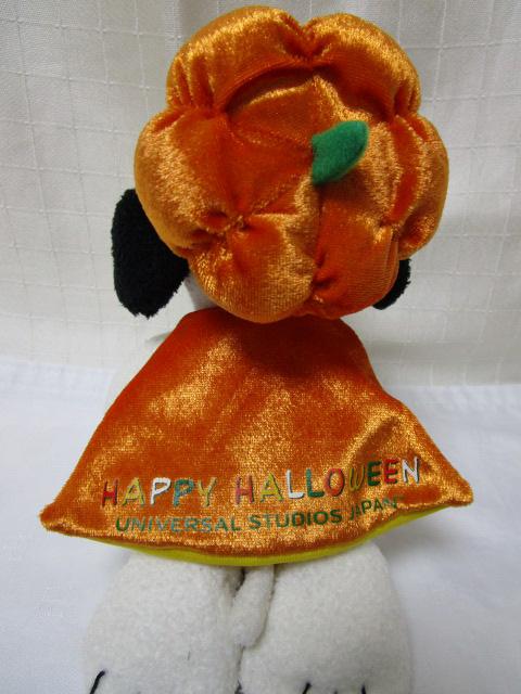 中古 スヌーピー USJ ぬいぐるみ ハッピーハロウィン パンプキンマント 26cm の写真4