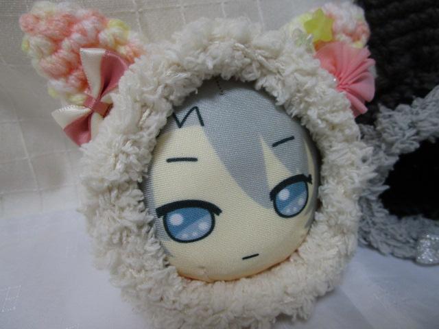 2点 きらどるビーズクッション用 ハンドメイド ニット帽 うさぎ&ねこ の写真2
