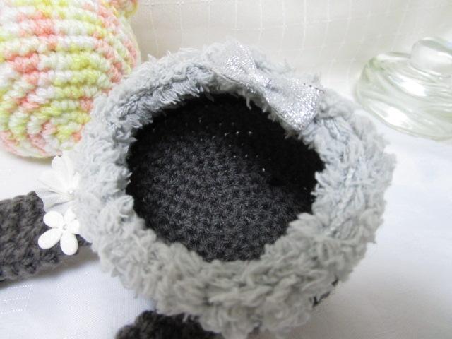 2点 きらどるビーズクッション用 ハンドメイド ニット帽 うさぎ&ねこ の写真7
