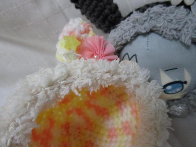 2点 きらどるビーズクッション用 ハンドメイド ニット帽 うさぎ&ねこ の写真9