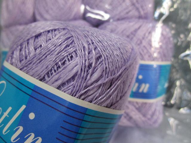 25g×7玉 コットリン パピー ラベンダー色 麻と綿の混紡糸 の写真2