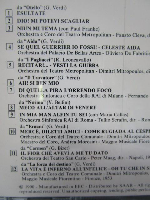 CD MARIO DEL MONACO }IEfEiR recital CDS51028 1990 CO ̎ʐ^3